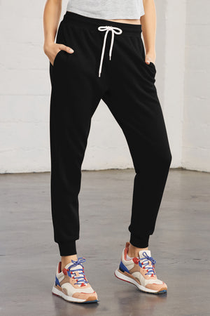 Bella + Canvas Unisex Jogger woman black front - BC3727