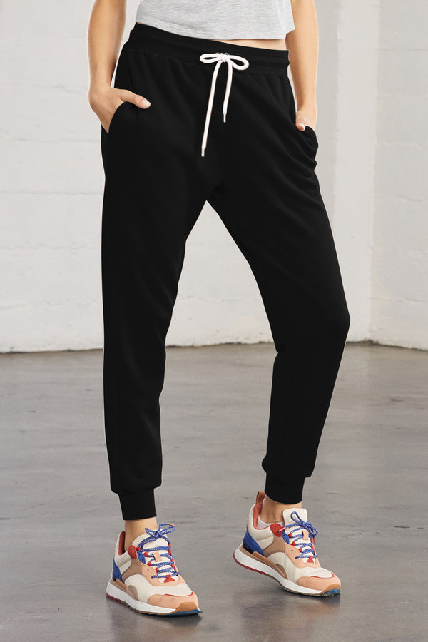 Bella + Canvas Unisex Jogger woman black front - BC3727