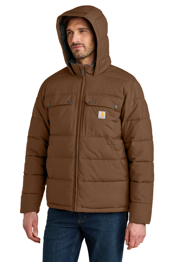 Carhartt® Montana Insulated Hooded Jacket hood on man - CT107082
