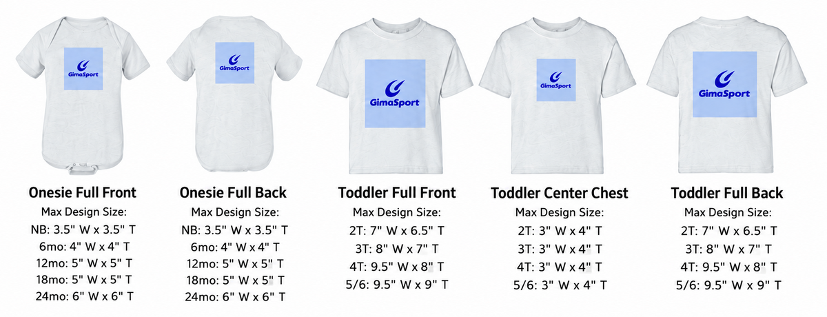 Toddler / Infant garment tops sizing
