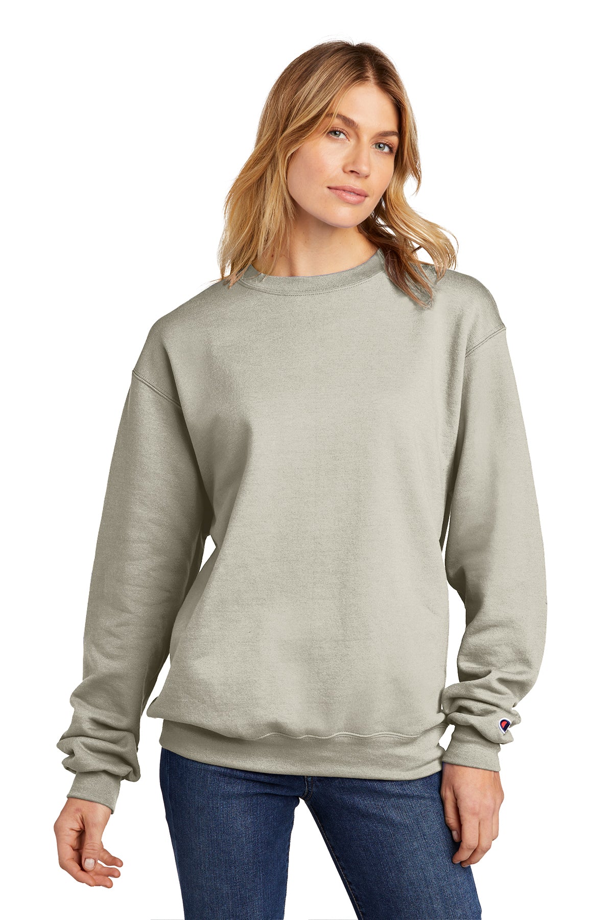 Champion® Powerblend® Crewneck Sweatshirt front woman- S6000