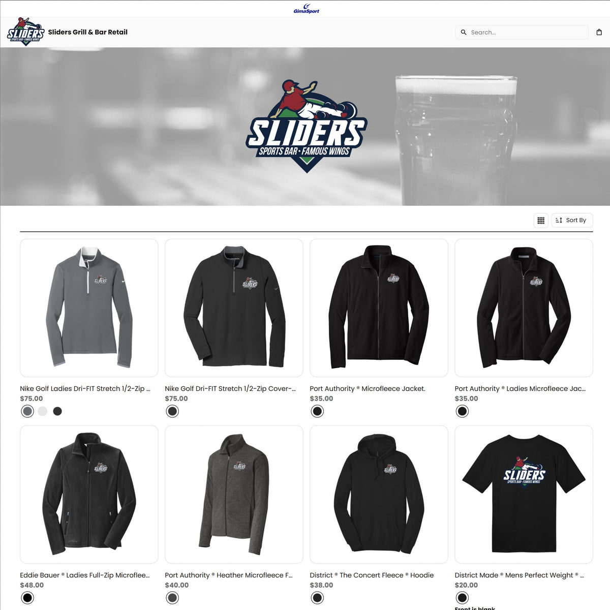 Sliders Grill & Bar web store
